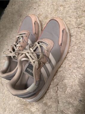 adidas Women's Gray and Blush Casual Runner Sneakers